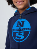 North Sails Zip hoodie with maxi print